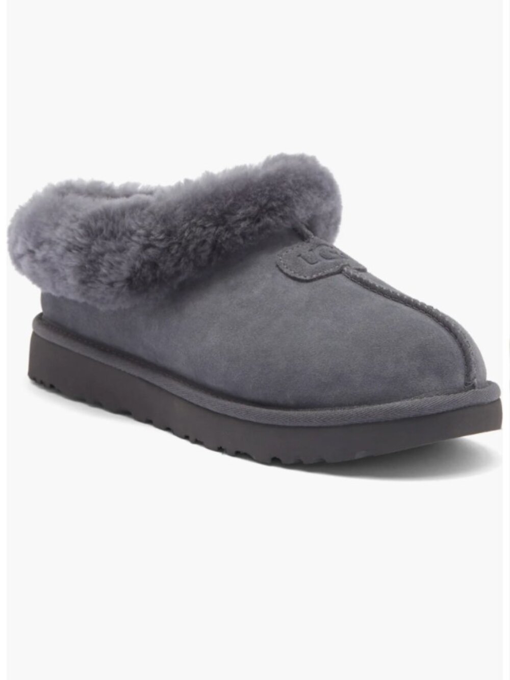 NIB UGG UGGS AUSTRALIA Tazzette Genuine Shearling Collar Slipper grey 8